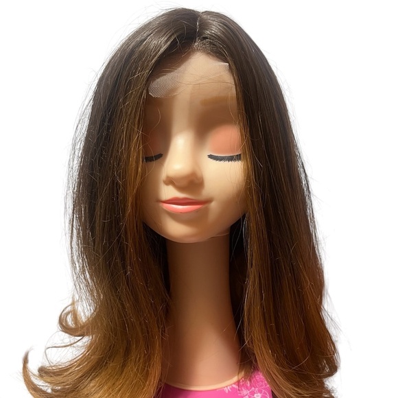 Women Brown Ombre Wig Lace top Synthetic Wig - Picture 2 of 5
